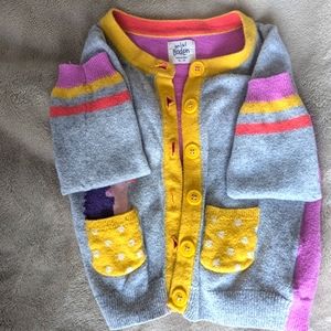Mini Boden Kids Gray and purple Cardigan